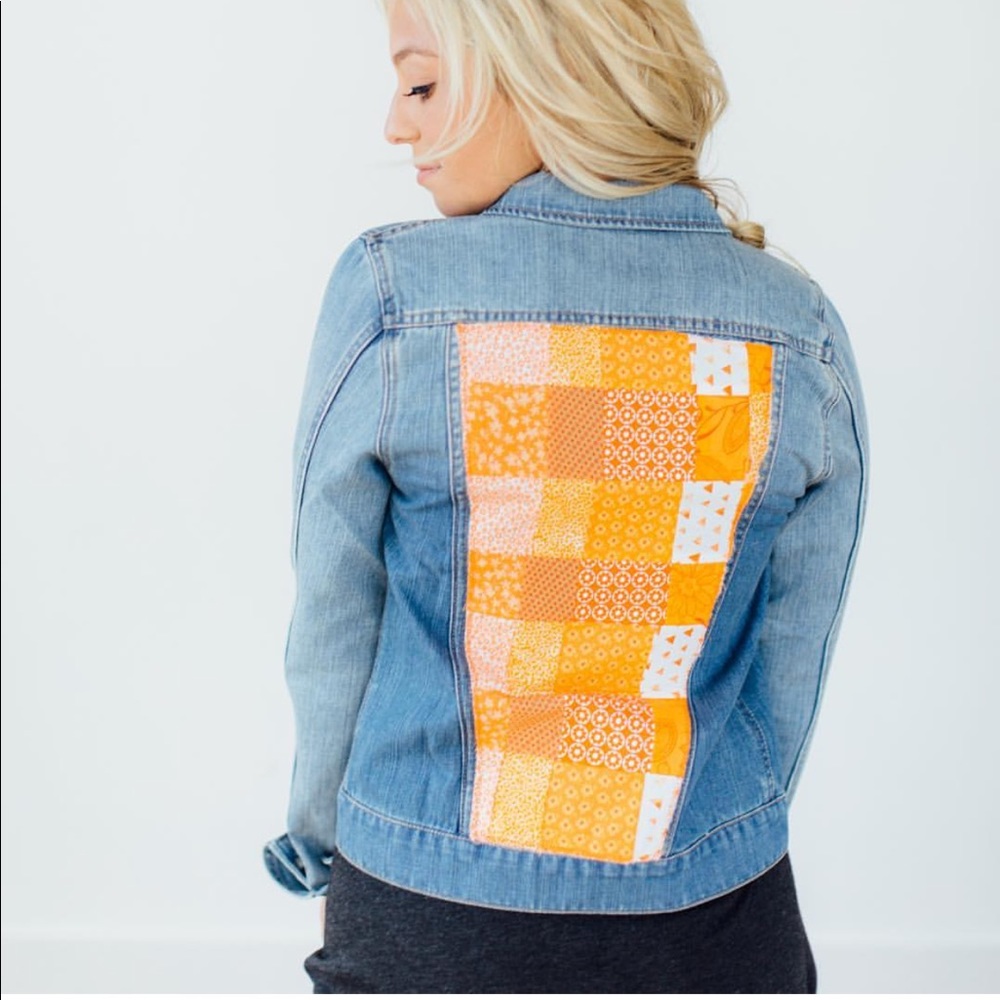 Patchwork denim jacket size medium